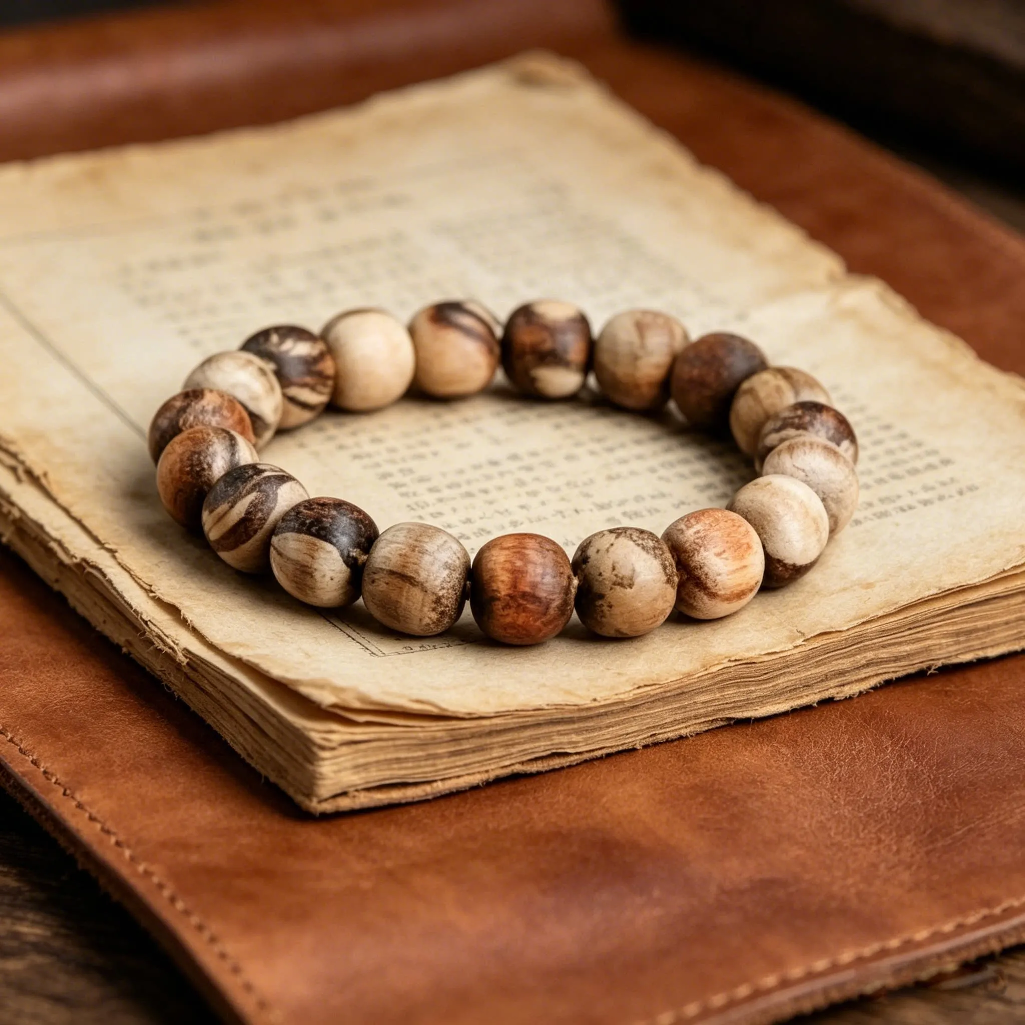 Chinese Style Natural Agarwood Beaded Bracelet Lucky Blessing Wealth Attracting Prayer Mala Old Aged Wood Unpainted Unwaxed Spir