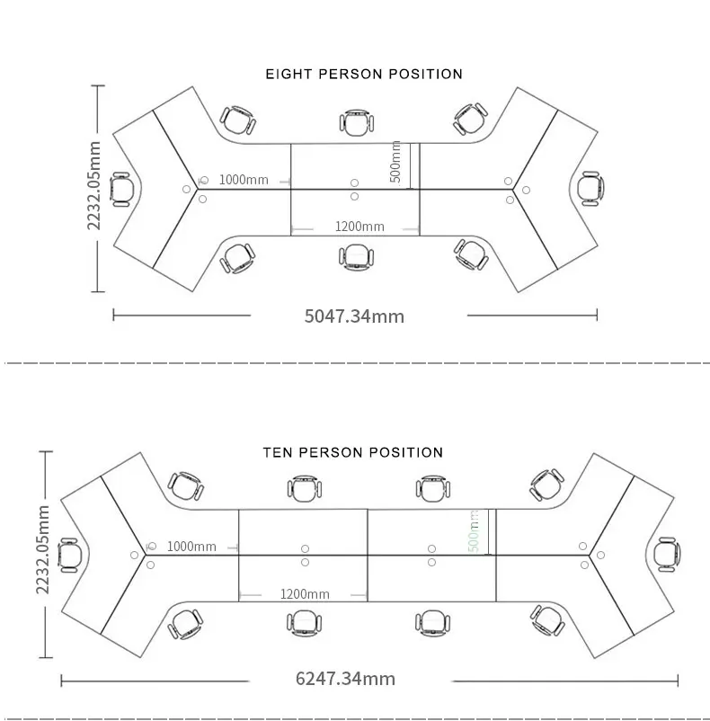 Commercial furniture office cubicle curved office desks and workstations high quality 6 8 10 person staff station