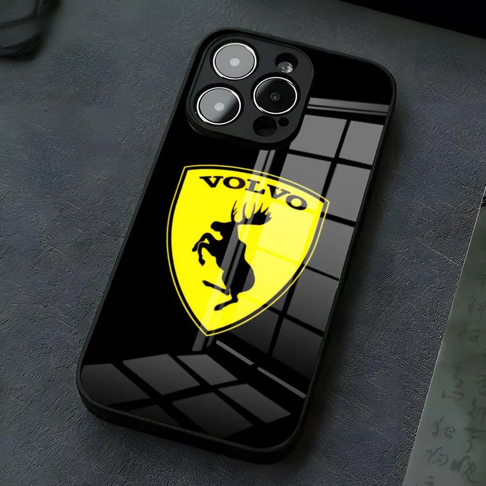 Coole V-VolvoES Logo Handyhülle für iPhone 17 Pro Max 16 15 14 Pro Max 13 11 X Xs Xr 8 7Plus Glasabdeckung – Detail 12