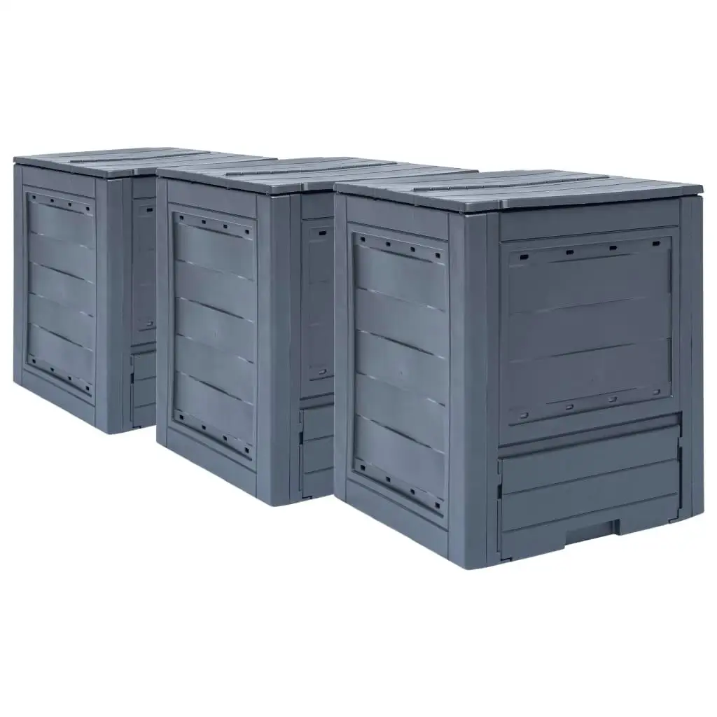 

3-Piece Gray Garden Composters - 23.6x23.6x28.7 inches, 206.1 Gallon Capacity