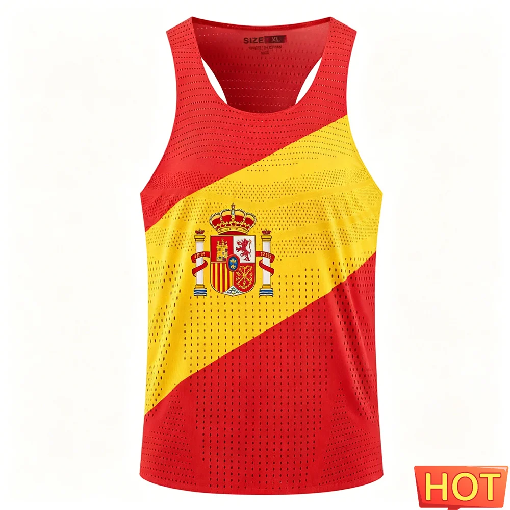 Quick-dry Marathon sport tank top men women vest men's t-shirts tank tops Spain running Mens sleeveless T-shirt men running vest