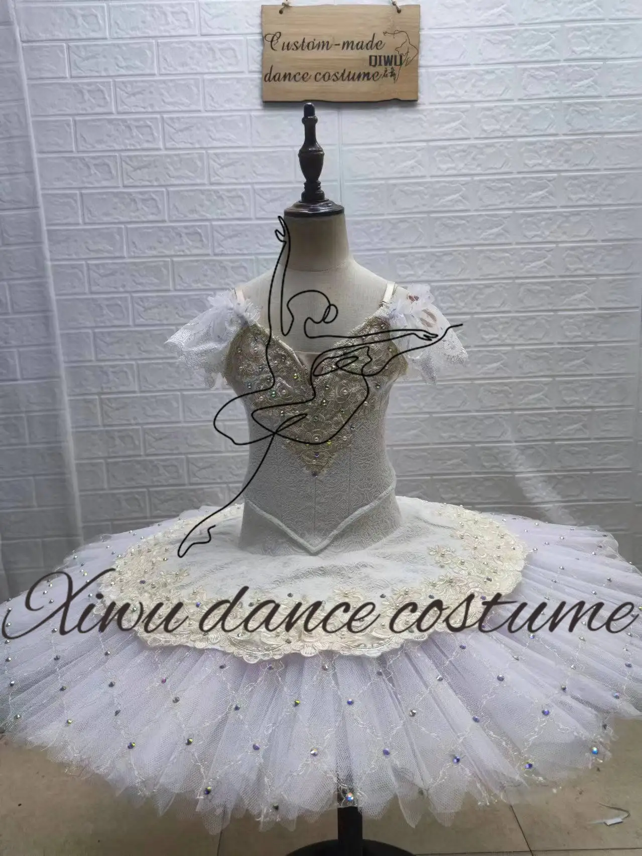 زي باليه احترافي عالي الجودة بحجم مخصص لأداء الباليه فستان باليه للمنافسة الراقية