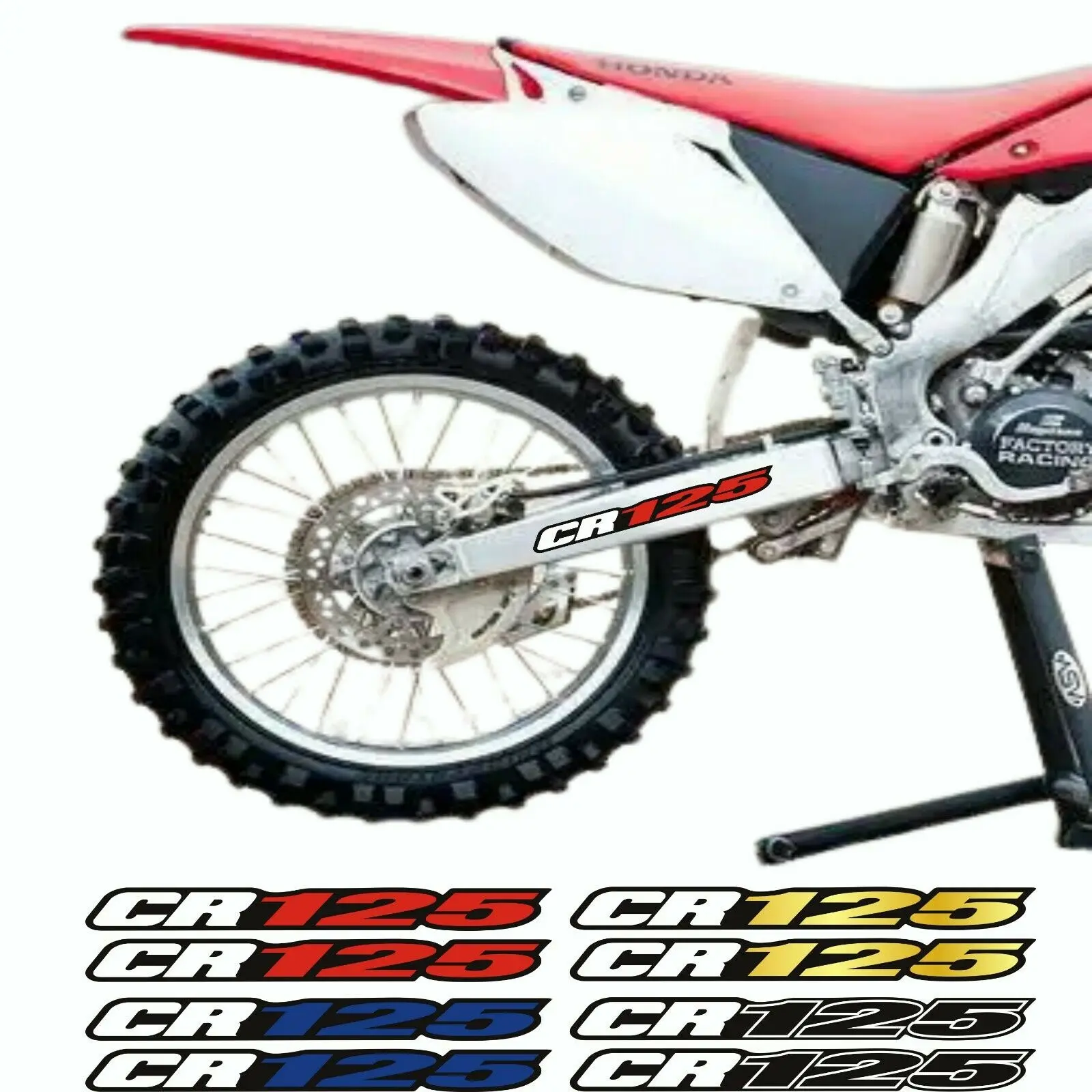 Accessories Swing Arm Chain Drive Shaft Box Decorate Decals Reflection Stickers For HONDA CR125 CR125R CR125M CR 125 125R 125M