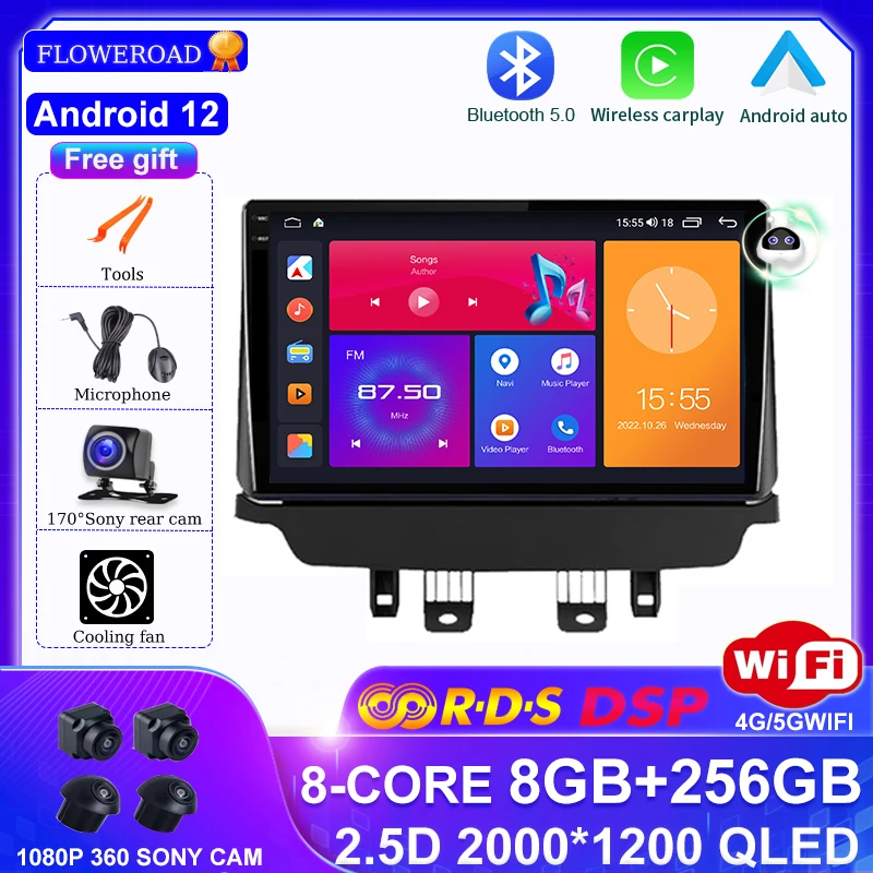 

Android 12 For Mazda CX-3 CX3 Mazda 2 DK 2014-2021 Car Radio Multimedia Video Player Navigation stereo GPS DSP Carplay Auto BT