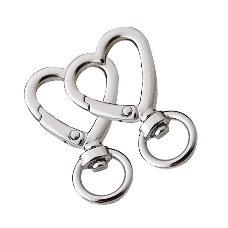 

A3PE 2pcs Bag Accessories Handbags Clasps Handle Heart Lobster Metal Clasp Clips Hooks for Key Rings Keychains