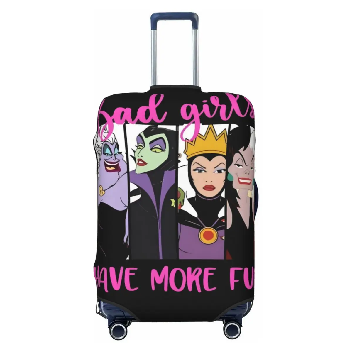 

Custom Villains Women Travel Luggage Cover Dust Proof Wicked People Malicious Queen Suitcase Cover Protector Fit 18-32 Inch