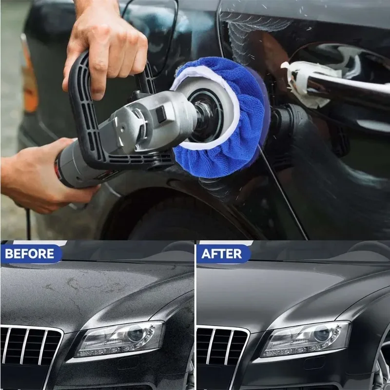 Microfiber Car Waxing Polishing Sleeve 5-10 Inches Polisher Pad Wash Buffer Waxing Sleeve Auto Body Care Cleaning Accessories