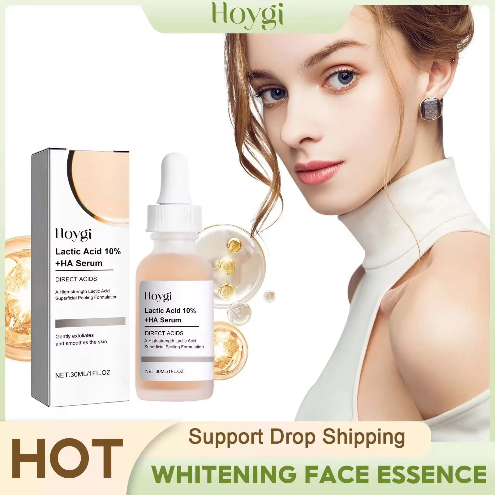 Lactobionic Acid Shrink Pores Serum Nourish Smooth Pores Blackhead Removing Exfoliating Moisturizing Hyaluronic Acid Essence