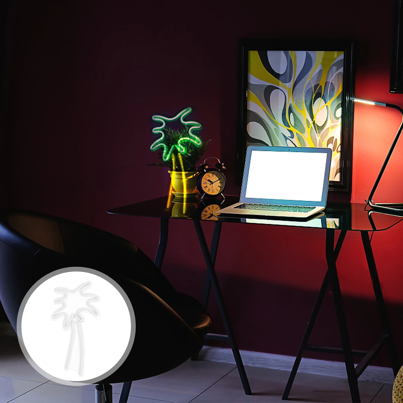 

Coconut Tree Lamp Night Light Decorative LED Neon Sign PVC Indoor Lighting Atmosphere Bedroom Living Room Study Office Gentle