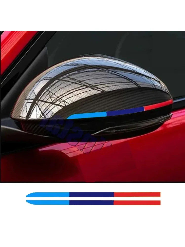 AliExpress NONE 2Pcs Tricolor Stripe Waterproof Sticker, Vinyl Decal for Car Side Mirror Body Decor