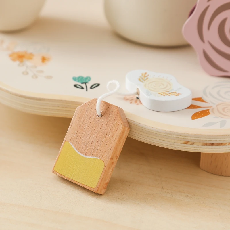 Baby Holz Montessori Spielzeug Silikon Tassen Holz teller Tabletts Dessert Modell spielen Haus Nachmittags tee Set Kinder Puzzle Spielzeug Geschenk – Detail 24