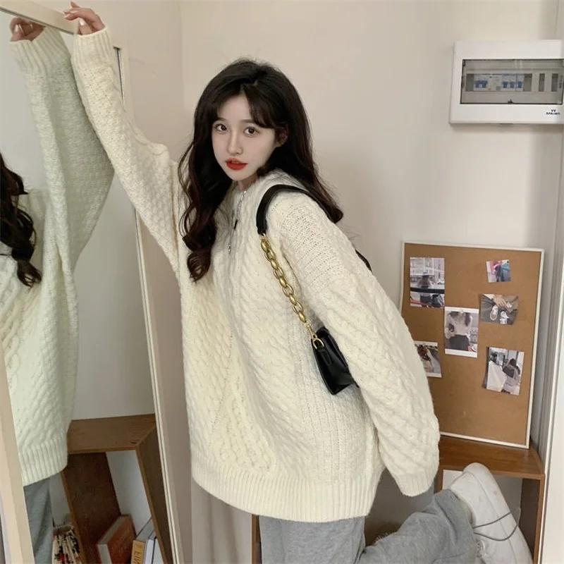 Pullovers Women Loose Fall New Arrival Sweater Chic Casual  Ulzznag College Basic All-match Warm Cozy Ins Mujer Young Teens