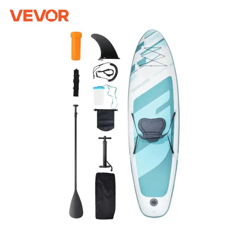 VEVOR Tavola Stand Up Paddle Gonfiabile, Tavola da SUP in PVC 3048 x 838,2 x 152,4 mm con Sedile per Kayak Rimovibile, Accessori per Tavola, Borsa per Telefono, Pompa, Pagaia e Kit di Riparazione