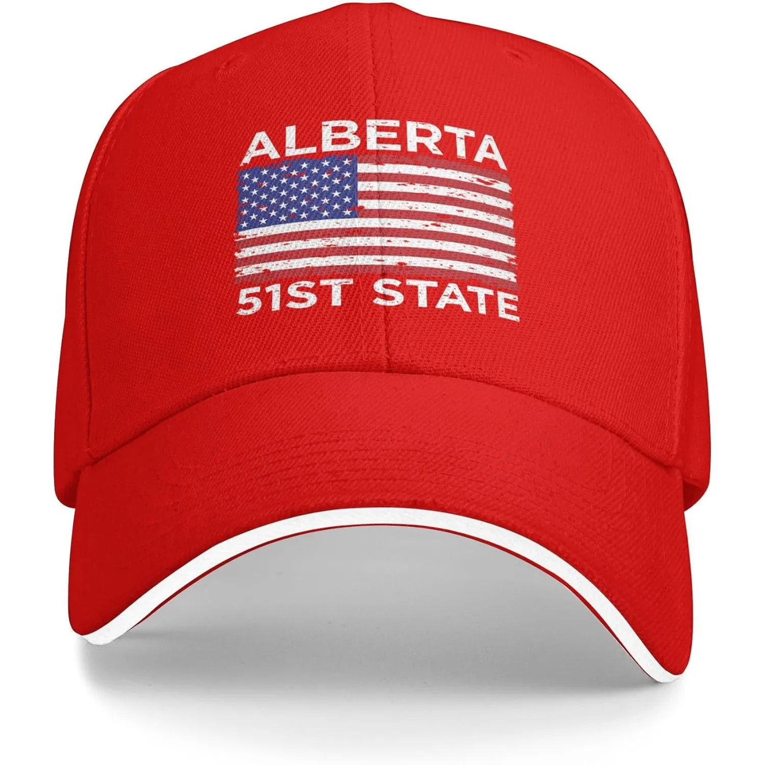 Alberta 51st State American Flag Baseball Cap Adjustable Polyester Adult Casual Hat