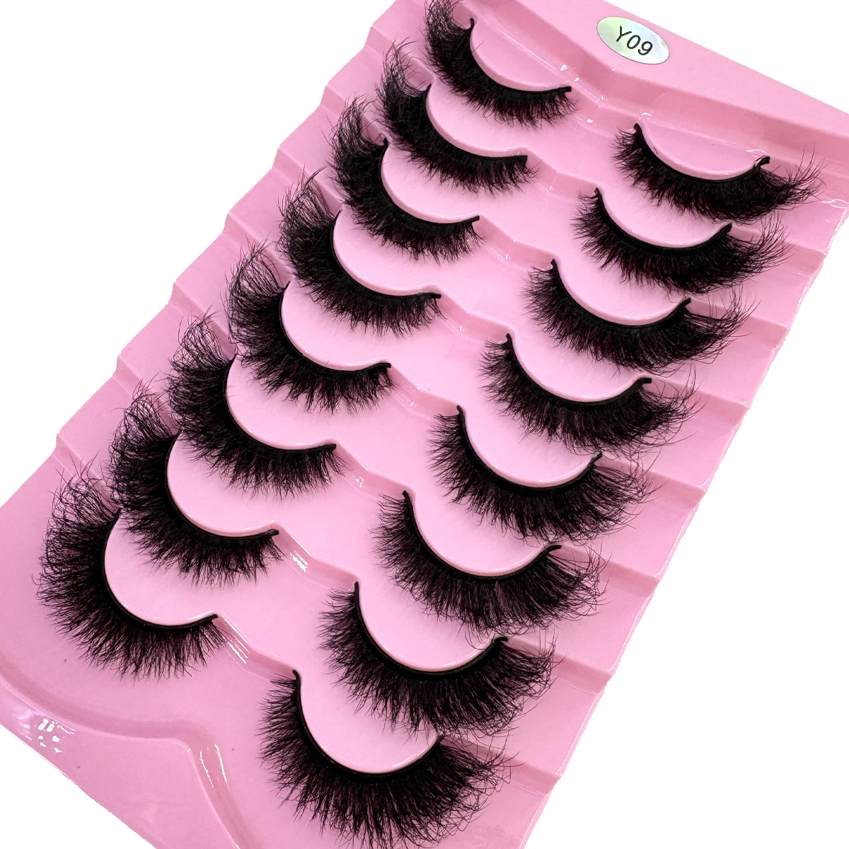 8Pairs Extension Thick Long Reusable Extended Makeup Lashes 9D Faux Mink False Eyelashes, Multi-Layered Curly & Fluffy Fake Lash