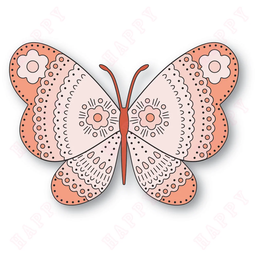 

2024 New Arrival Metal Cutting Dies Mold Scrapbook Craft Decoration Embossing Template DIY Handmade Nordic Floral Butterfly Dies