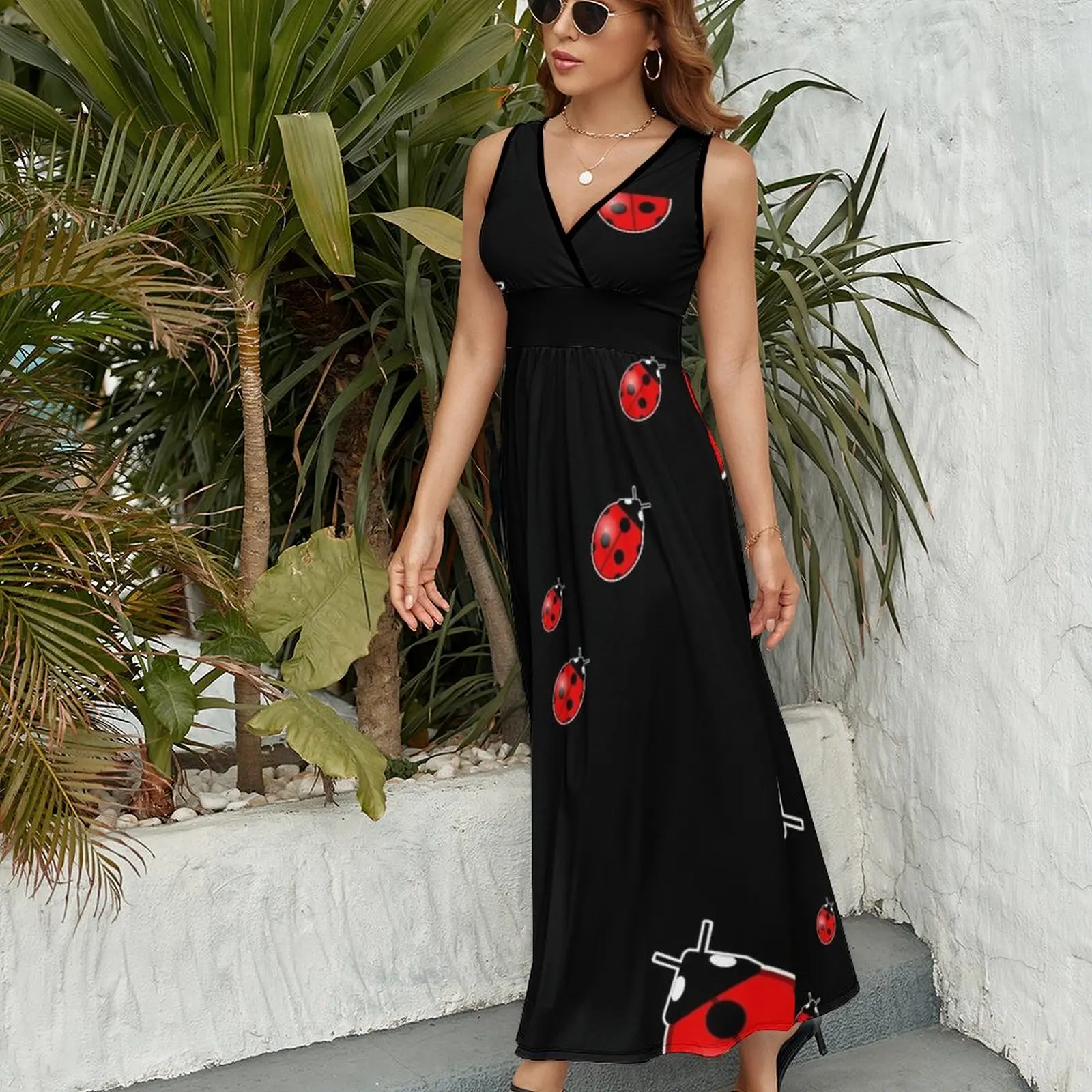 Ladybugs Ladybird Cute Bugs Lover Gift Sleeveless Dress Aesthetic clothing evening dress woman