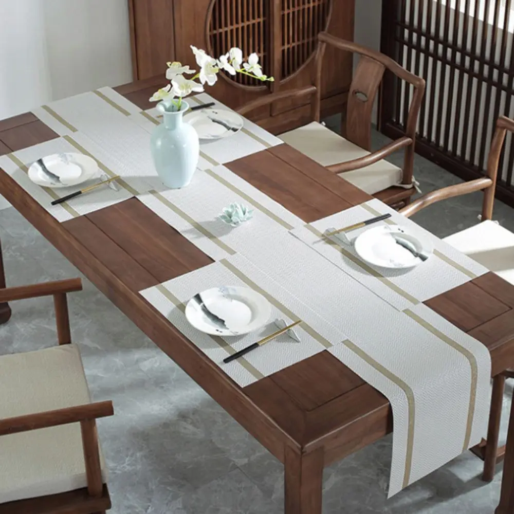 Household Waterproof PVC Table Runner Anti Slip Oil-resistant Table Cloth Stain-resistant Anti-scalding Table Cover Living Room