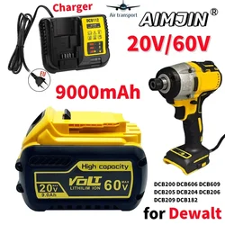 For Dewalt 20V/60V 9000mAh Rechargeable Battery DCB200 60V MAX Flexvolt Hammer DCB609 DCB205 DCB206 DCB209 Power Tool Battery