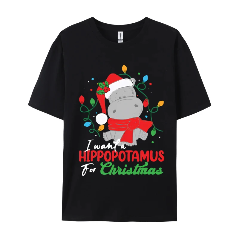 I Want A Hippotamus For Christmas Hipp T-Shirt Hot Sale Boy Tops T Shirt Printed On Tshirts Cotton Design