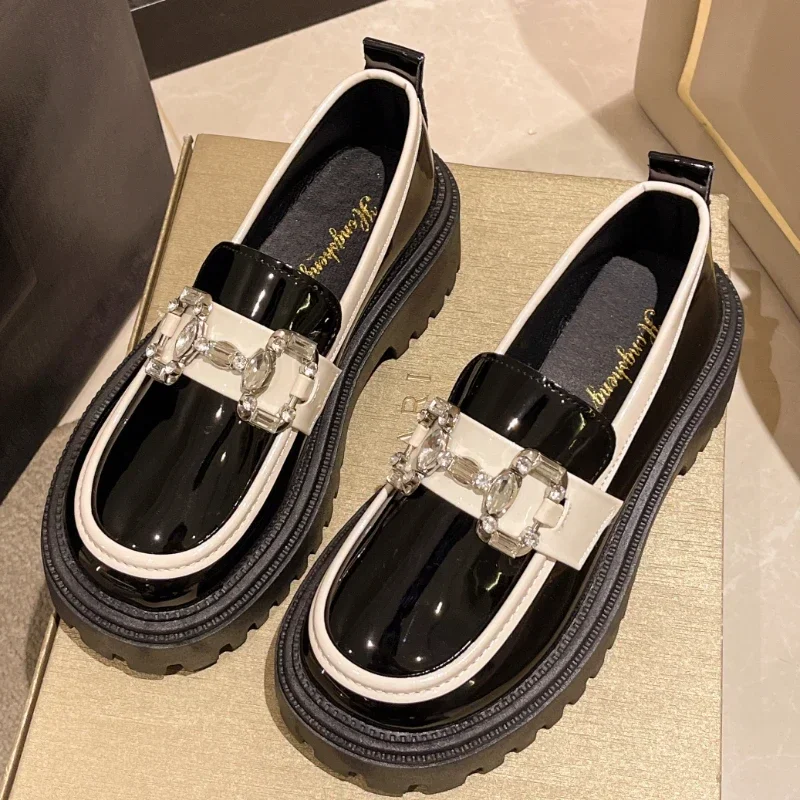 

Women Shoes Summer Round Toe Black Flats Loafers Casual Female Sneakers Ladies Footwear Oxfords Clogs Platform Retro High Heels