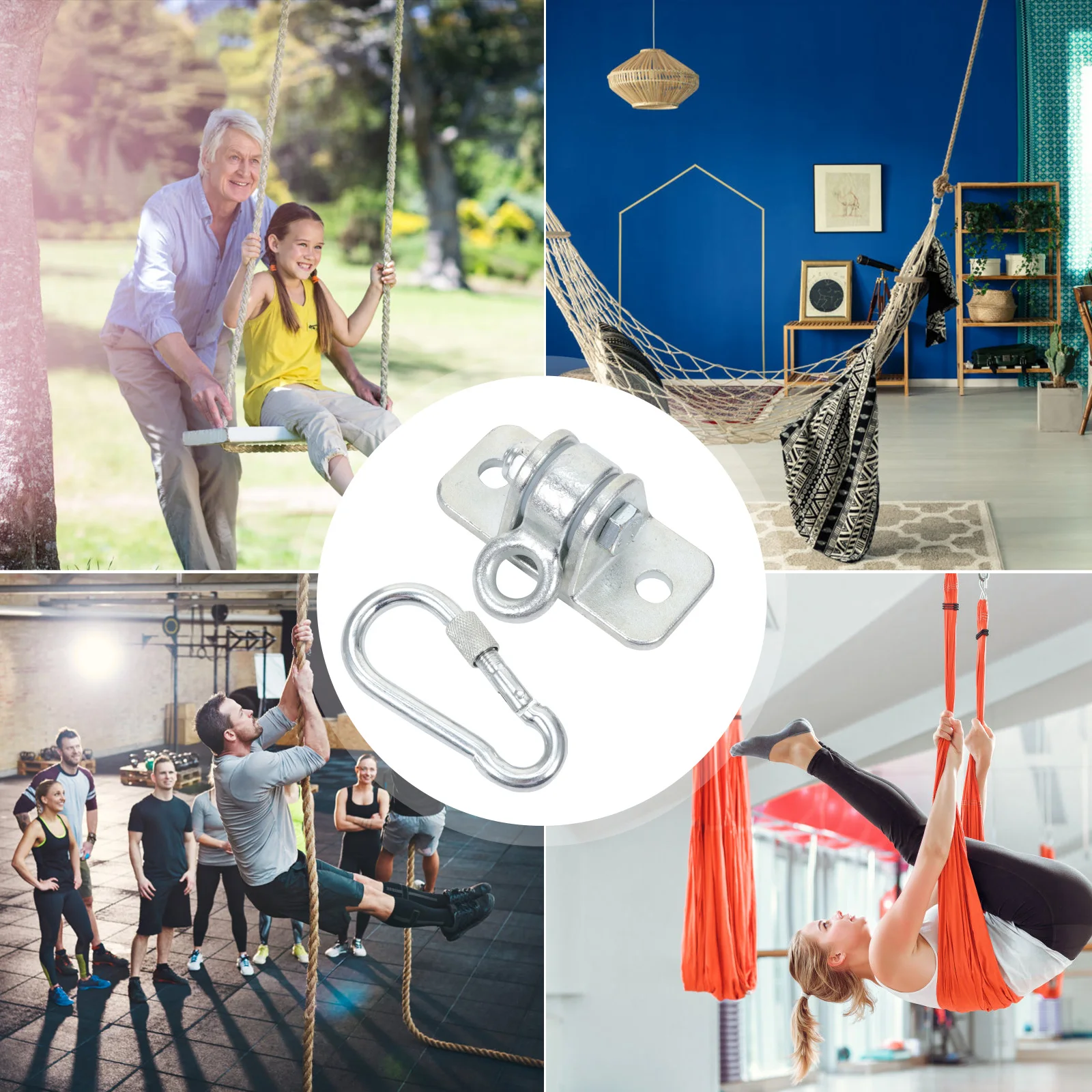 

1 set Swing Hangers Cast Steel Heavy Duty Hooks For Hammock Chair Outdoor Indoor Stable Yoga Seat Safety Buckle Included Swing