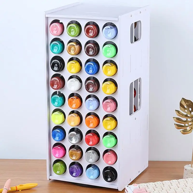 

72 Slots Paint Organizer 360 Degree Rotating Vertical Paint Rack Multi-functional Paint Holder Oil Pastels Lipsticks Stand