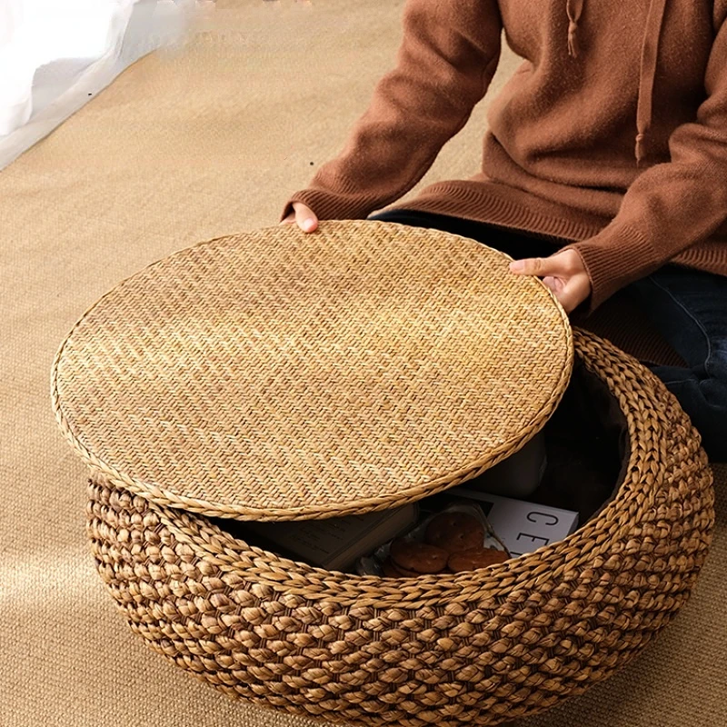 Tatami Tea Table Bay Window Small Table Kang Table Bedroom and Household Simple Window Sill Floor Low Table Rattan Woven Storage