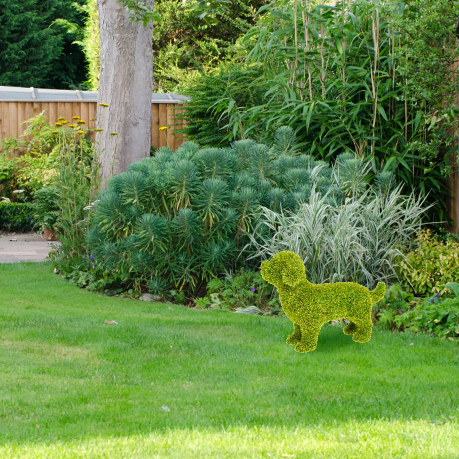 

Flocking Dog Sculpture Garden Yard Ornament Stable Decoration Lovely Animal Home Outdoor Ornament Dog Figurine