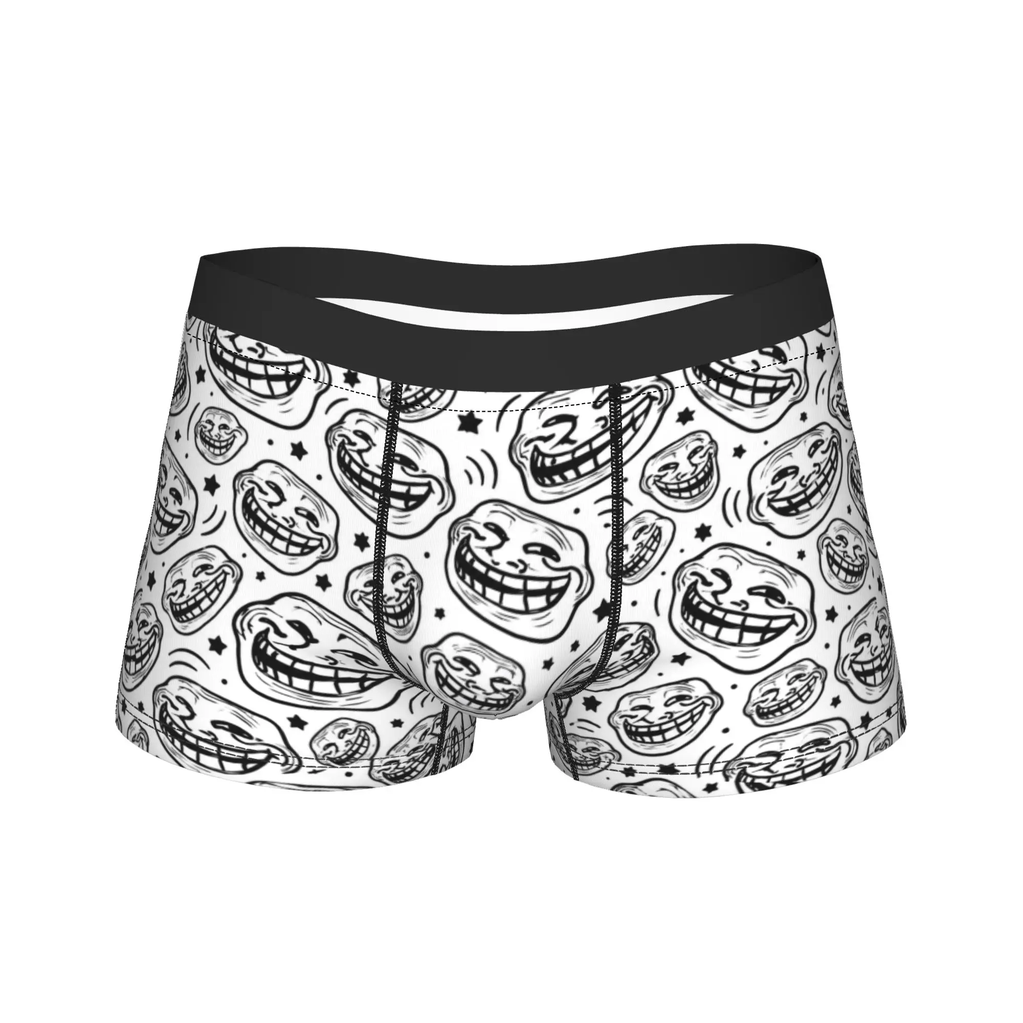 Rage Comic Trollfac Trunk Funny Anime Underwear  Males Shorts Briefs Funny Boxershorts Quality Custom DIY Large Size Underpants