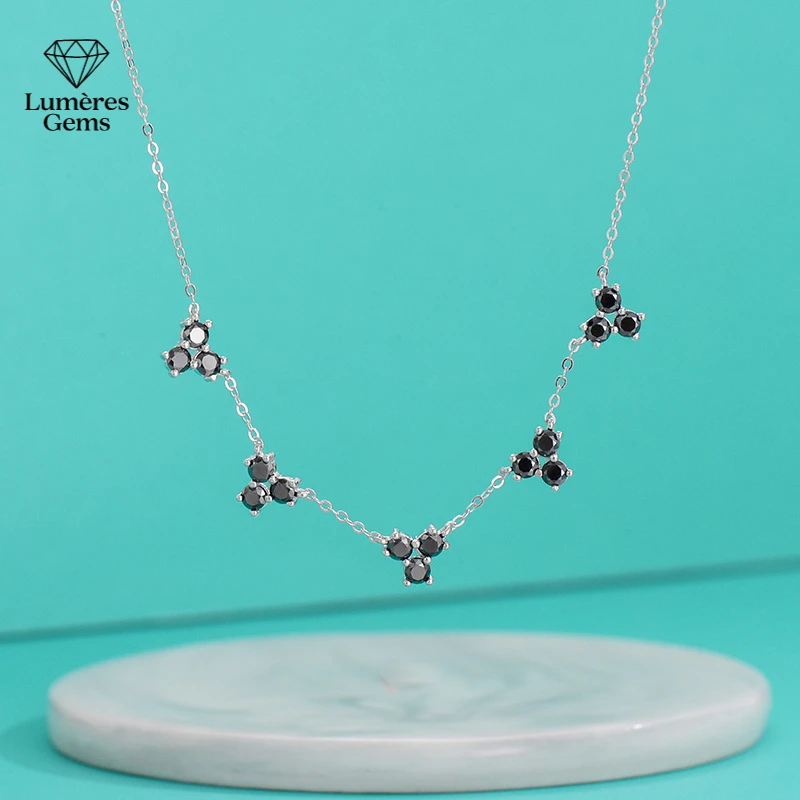 Lumière Gems Platinum PT950 Colored Morganite Diamond Necklace Pendant - Hip Hop Couple - Multi-Style Wearing Option