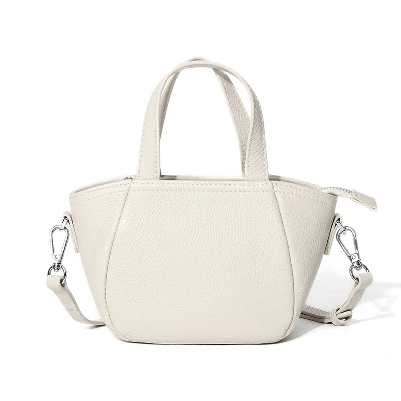 

Small Genuine Leather Tote Bag for Woman Fashionable Real Cow Leather Handbag Mini Ladies Shoulder or Crossbody Bags