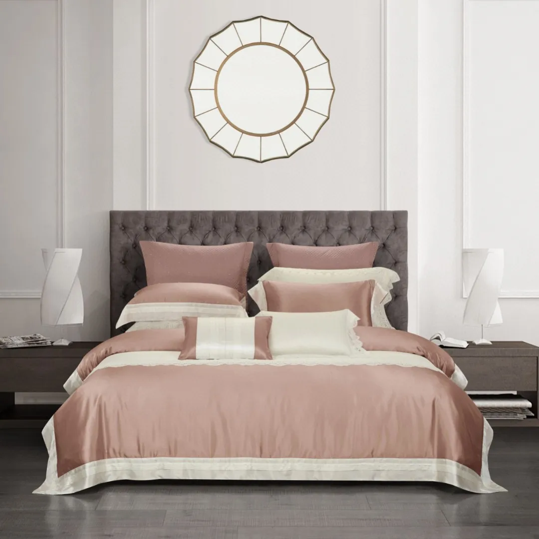 

Four Seasons General High Quality pink 100% Pure Mulberry Silk Comforter Duvet Cover Bedding Sets