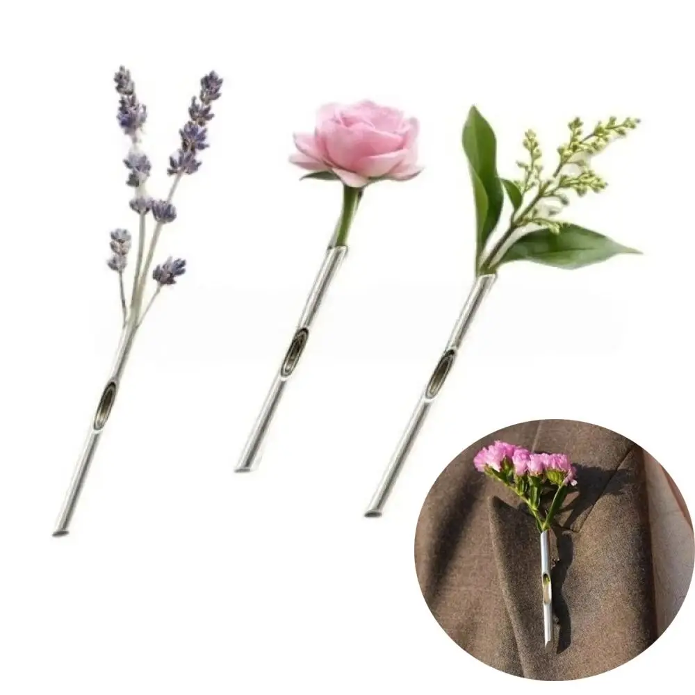 Creative Elegant Flower Brooch High-end Simple DIY Brooch Metal Insert Flowers Branch-Shaped Brooch Clothing Decoration