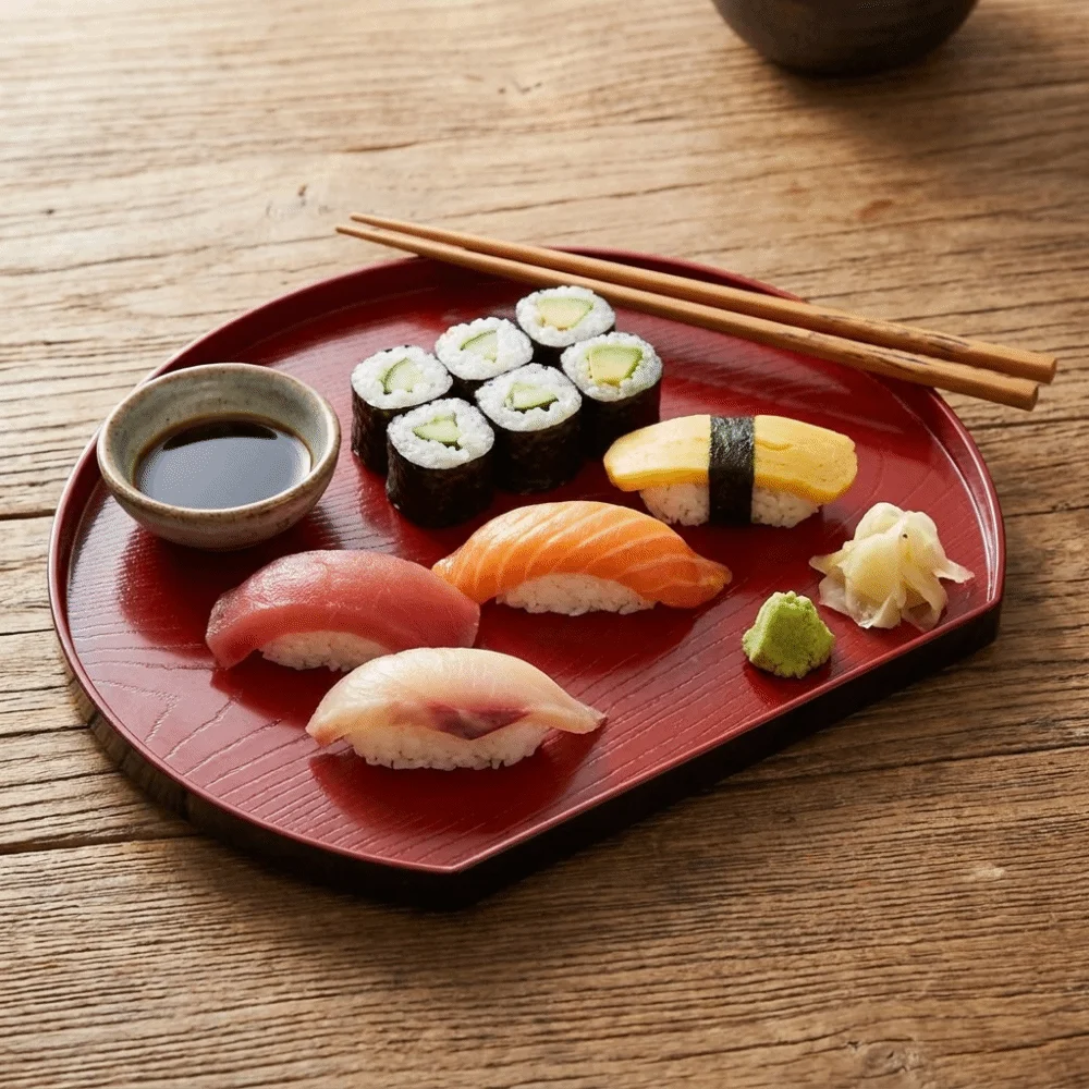 Multipurpose Japanese-Style Semi-Circular Sushi Plate Stackable Thickened Food Platter Non-Slip Plastic Fruit Tray Hotel