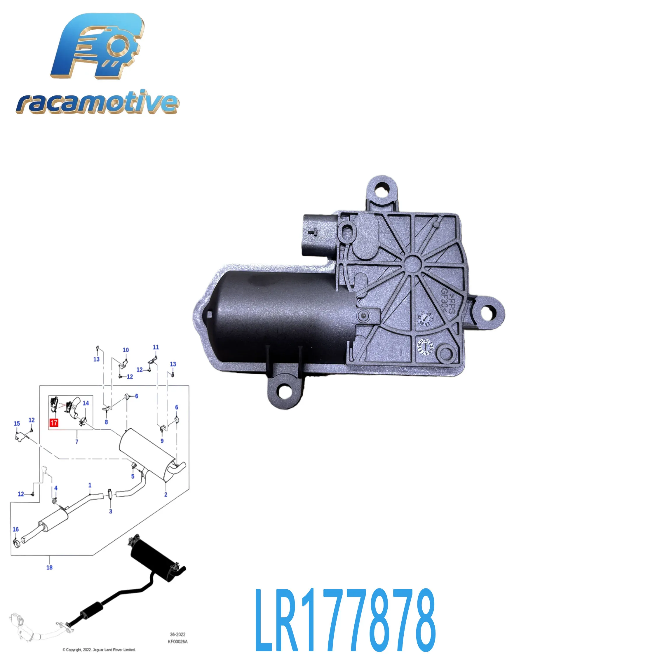 LR177878  LR137008 LR117492   for Land Rover Discovery  Range Rover Evoque 2015-2019 Car Electronic Exhaust Valve Actuator.