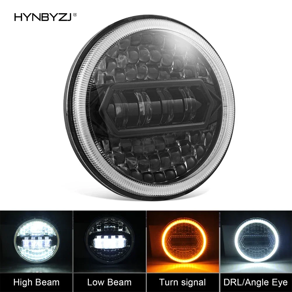 HYNBYZJ 7 Inch 500W Round Led Headlight White Hi/Low Beam DRL & 54 Small lenses for Wrangler Cj Tj Motorcycle Off Road Vehicle