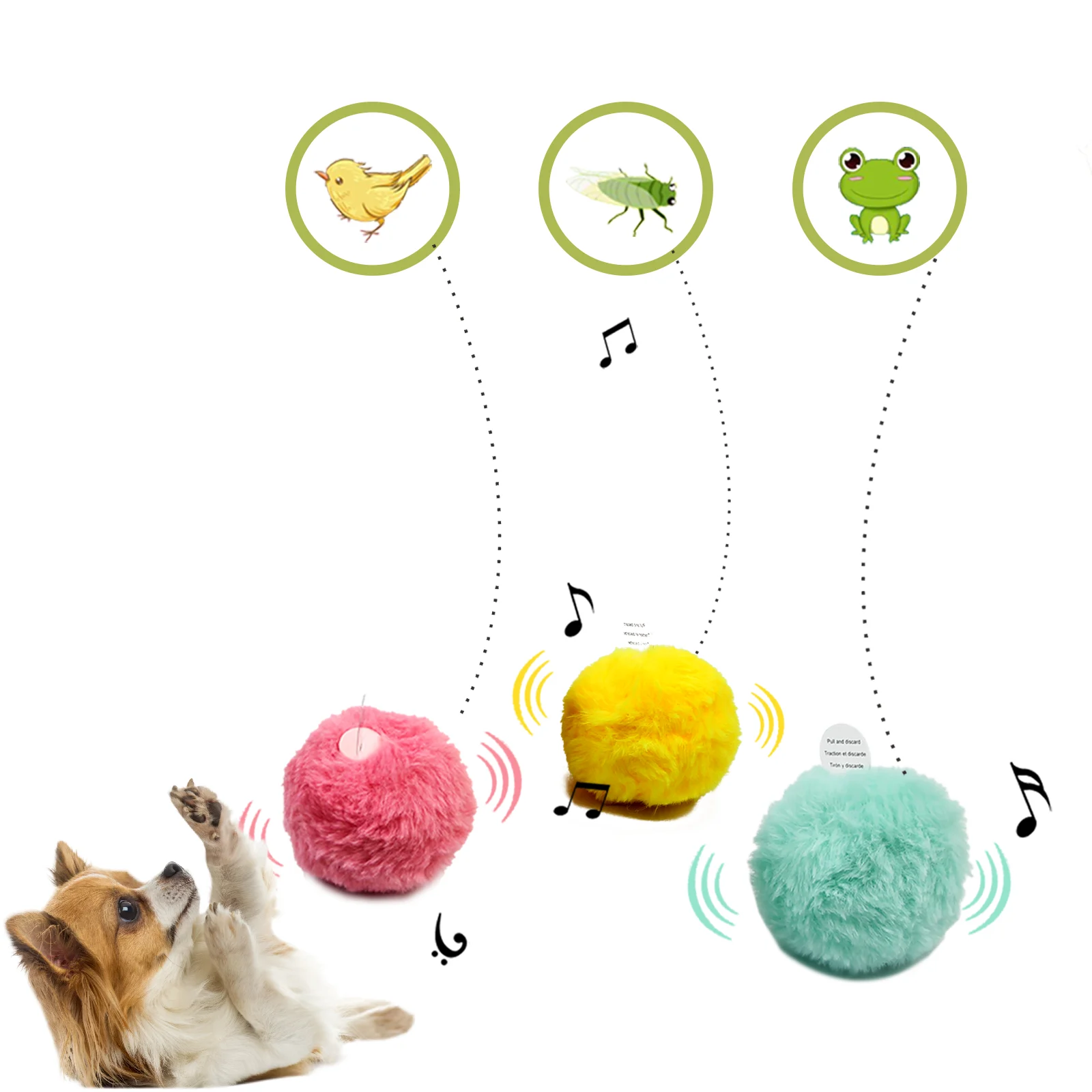 Animal Simulated Sound Dog Ball Toys for Small Dogs Pet Electirc Interactive Plush Dog Toys Fleece Puppy Toys Chihuahua Toys