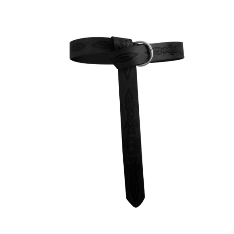 Viking Leather Belt Set - Real Medieval Waistband with Pouch for Halloween & Renaissance Fair (Brown/Black)