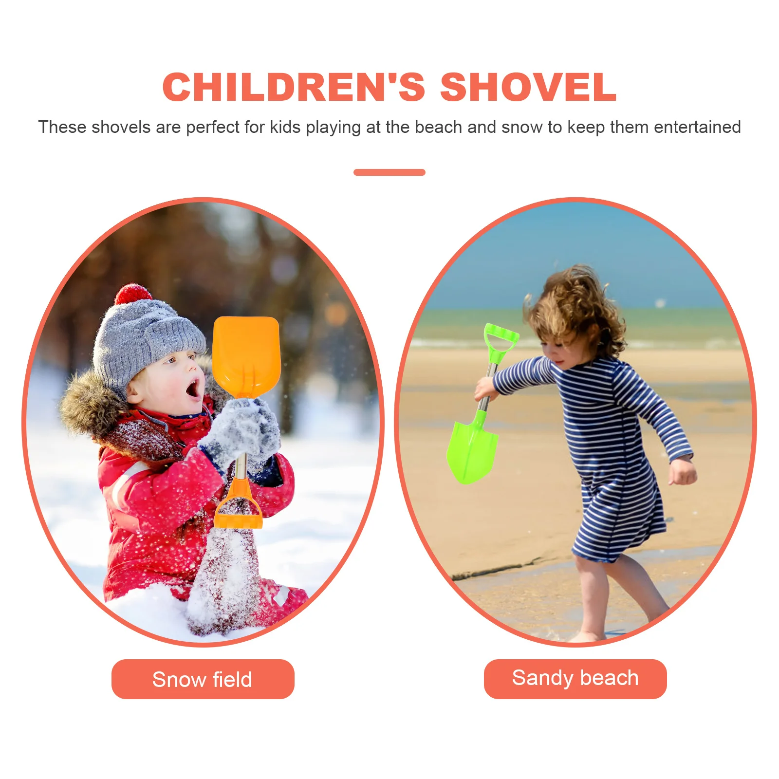

4Pcs Children's Sand Shovel Bright Color Lightweight Portable Beach Summer Outdoor Kids Shovel Sand Digging Shovels