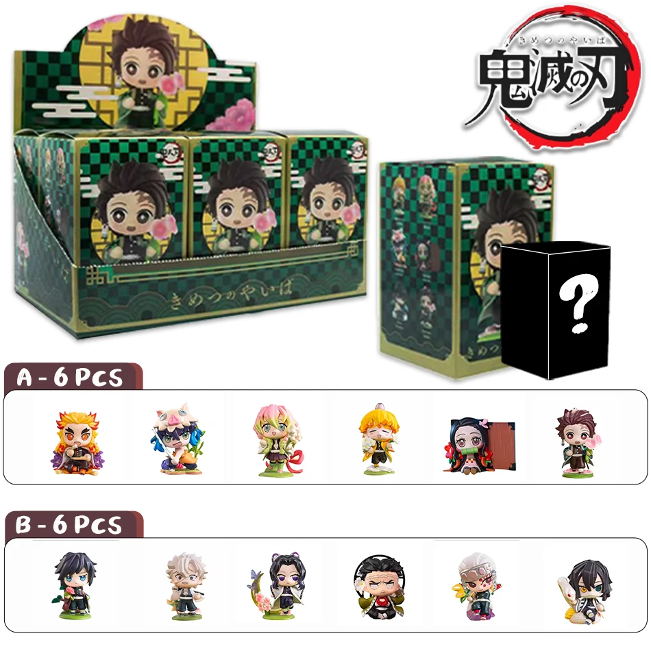 

Demon Slayer Kimetsu No Yaiba Mystery Blind Box Cute Kawaii Figure Tanjirou Nezuko Kyoujurou Mitsuri PVC Model Toys Kids Gifts