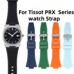 Liquid Silicone Watch Band For Tissot PRX Series 12mm T137.407/T137.410 Super Player Rubber Waterproof Watch Strap Bracelet