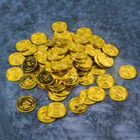 20/40pcs Pirate Coins Plastic Metal Gold Coin Christmas Gift Treasure Chest Games Tokens Toy kids Halloween Birthday Party decor
