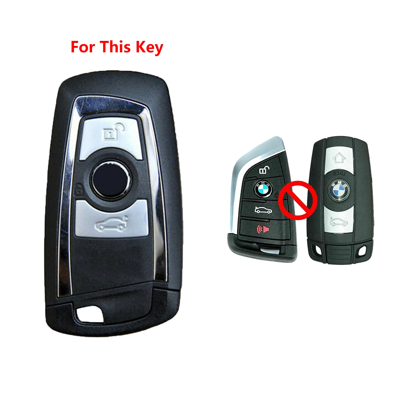 Silicone Remote Smart Key Fob Cover 3 Buttons Rubber Protection Shell For BMW 3 5 7 Series F01 F20 F30 2009 2011 2015 2017 2019