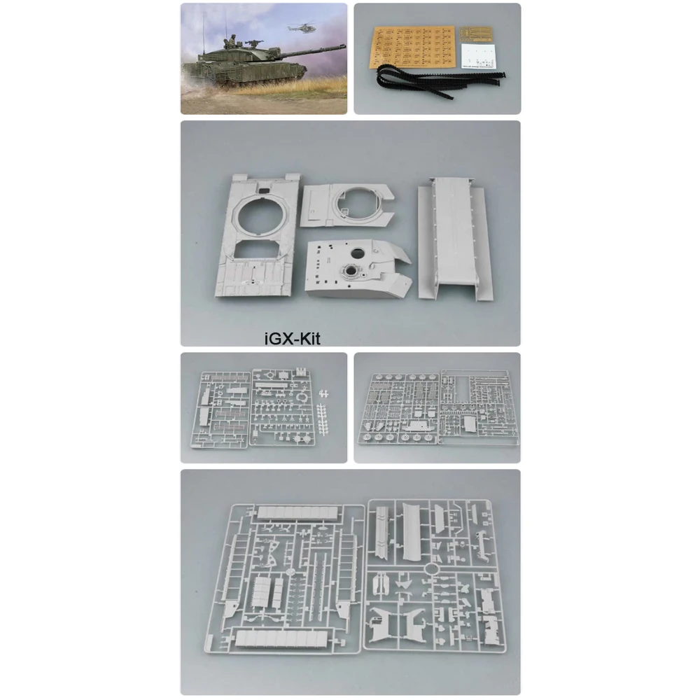 

Trumpeter 01522 Масштабная модель британского основного боевого танка Challenger 2 в масштабе 1:35 с барьерной защитой, пластиковый сборный конструктор