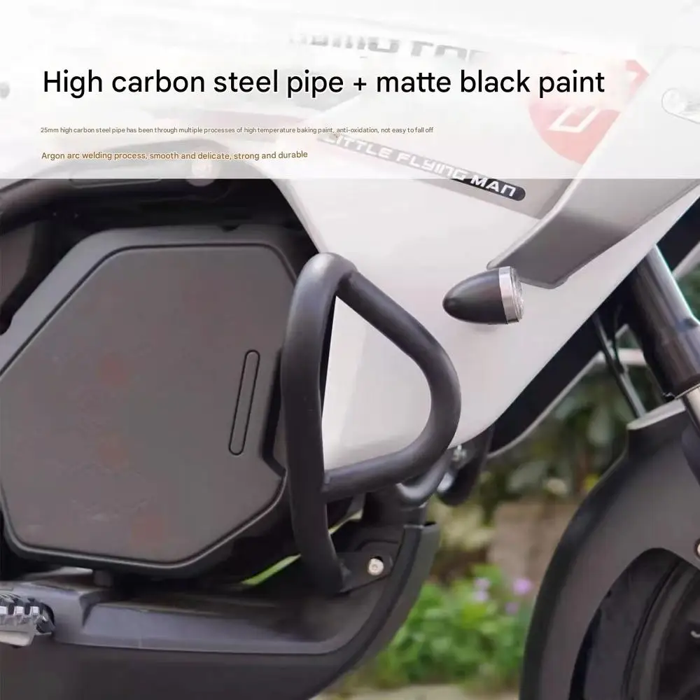 FOR QJMOTOR CiTO 150 Thickened High-Carbon Steel Full-Wrap Engine Bumper Double-Layer Matte Black Electrostatic Anti Accessory
