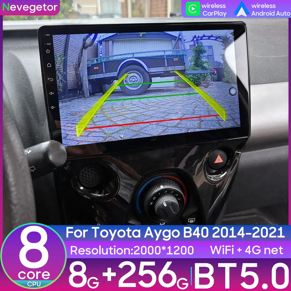 

Для Peugeot 108 для Toyota Aygo B40 2014-2021 Android автомобильный мультимедийный плеер головное устройство стерео навигация GPS CarPlay Auto без 2din