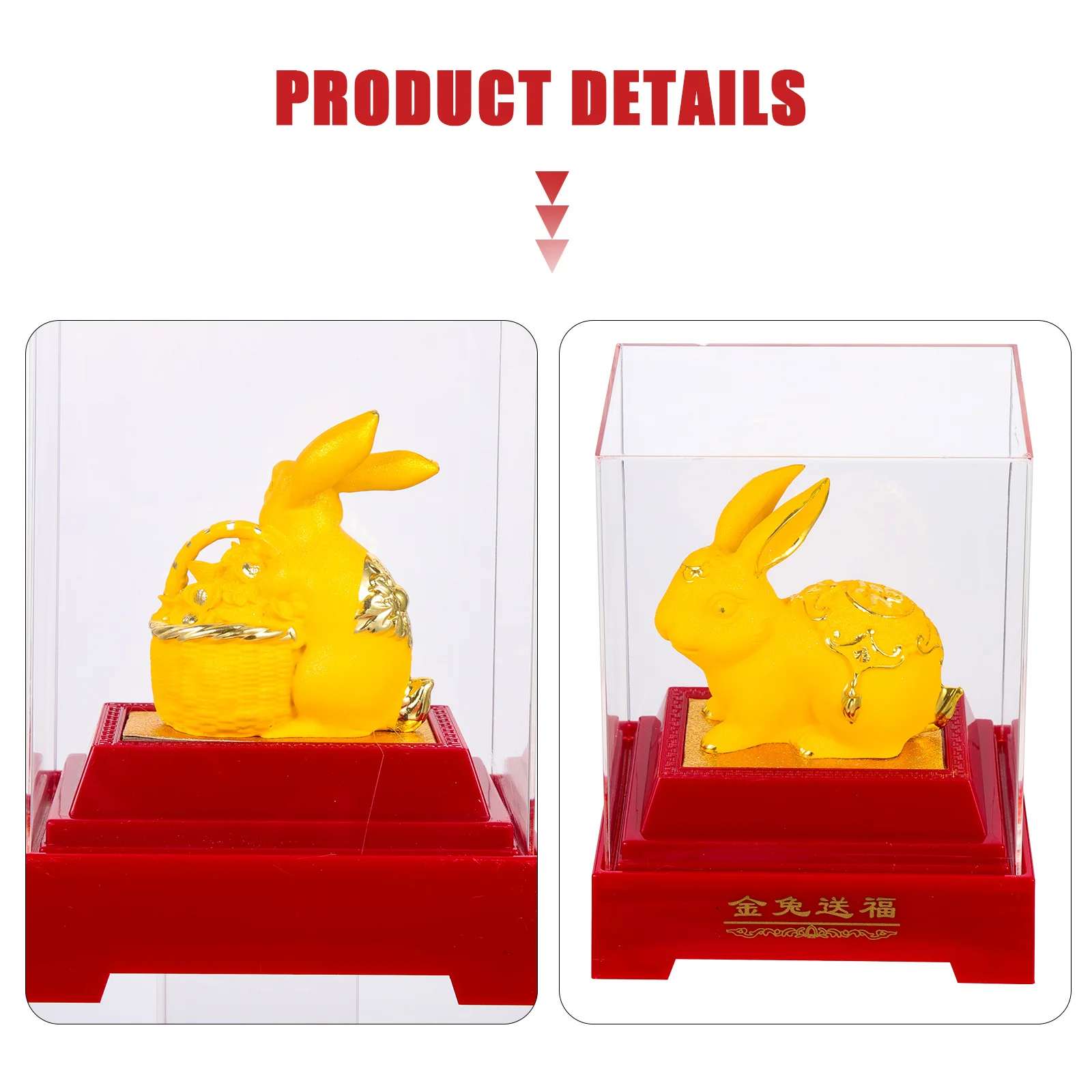 

2023 New Year Gold Rabbit Statue Cartoon Bunny Home Garden Desktop Decoration Zodiac Bunny Ornament For Gifts Couples Friends