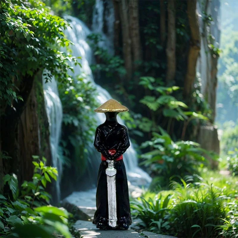 4 stks/set Hars Miniatuur Beeldjes Oude Aziatische Ninja Samurai Warrior Model, Cool Mini Sculptuur voor Auto Dashboard Decor Gift