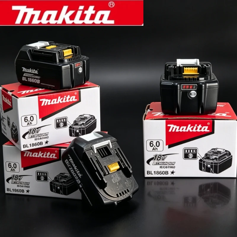 

Original Makita 18V 6.0Ah Li-ion Battery - Fits BL1860 BL1850 BL1860B BL1850B, Compatible with LXT Tools
